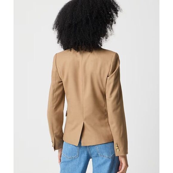 EUC! J. Crew Wool Tan Camel Schoolboy Blazer - Size 0 - Picture 4 of 12